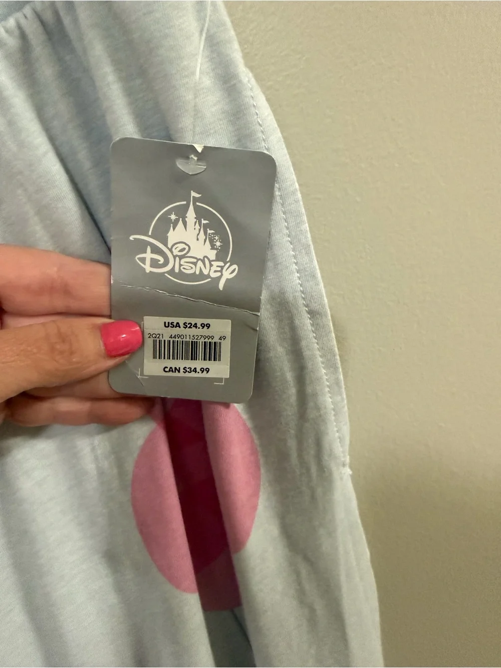 Disney Light Blue Drawstring Lounge Pants with Eeyore. Size M - Picture 6 of 7